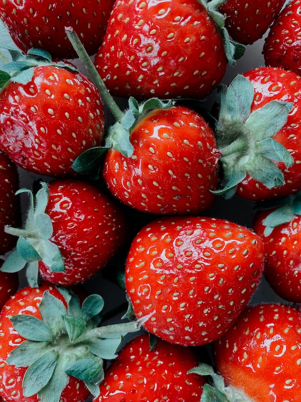 high-resolution shot of ripe strawberries